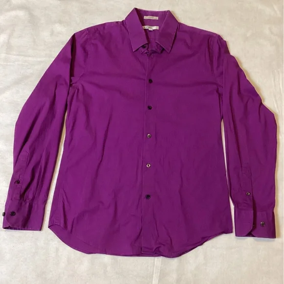 express purple dress shirt Express animal print button down long sleeve stretch dress shirt xs purple black